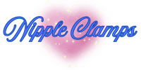a pink heart with the words nipple clamps